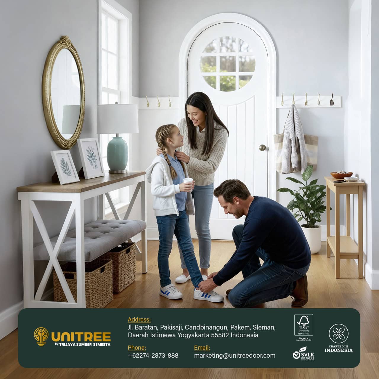 Unitree wooden engineering door family demonstrating anti-termite protection through quality core construction